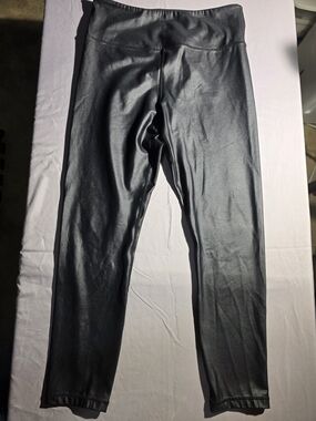 Women's Black Faux Leather Leggings - Sleek High-Rise Style
